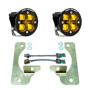 Jeep Wrangler Fog Light Pocket Kit - Baja Designs - Squadron-R - Amber - `18-`27
